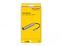 Delock 64232 64232 USB-hub 4 + 2 poorten USB-A, USB-C USB 3.2 Gen2 10 GBit/s Met USB-C stekker Grijs - thumbnail