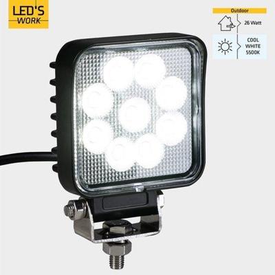 LED&apos;s Work LED Schijnwerper voor voertuigen - Geschikt voor tractor, vrachtwagen, auto, bus en schip - 26W