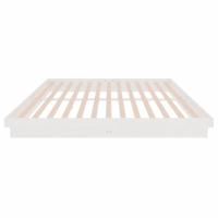 Bedframe massief hout wit 200x200 cm - thumbnail