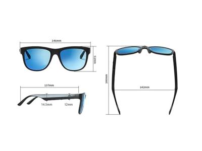 RayBeats® Slimme Bluetooth Zonnebril - Gepolariseerde glazen - Eenvoudige bediening - Microfoon - Blauw - thumbnail