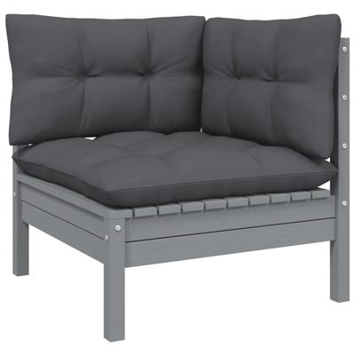 13-delige Loungeset met antracietkleurige kussens grenenhout