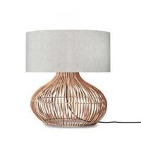 GOOD&MOJO Tafellamp 'Kalahari' Rotan en linnen, 65cm, kleur Naturel/Beige - thumbnail