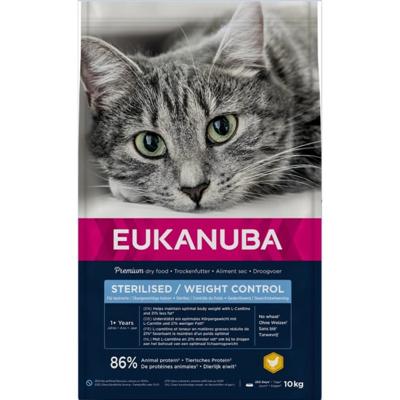 Eukanuba Adult Sterilised/Weight Control kip kattenvoer 10 kg