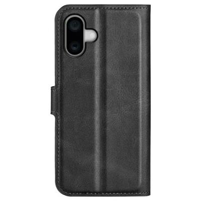 Casecentive Leren Wallet case met sluiting iPhone 16 zwart
