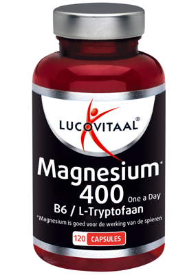 Lucovitaal Magnesium 400 met B6 en L-Tryptofaan 120 Capsules Lucovitaal Magnesium 400 met B6 en L-Tryptofaan 120 Capsules