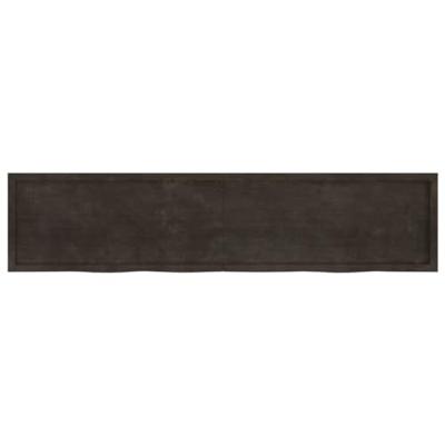 VidaXL Wastafelblad 220x50x(2-4) cm behandeld massief hout donkerbruin