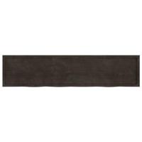 VidaXL Wastafelblad 220x50x(2-4) cm behandeld massief hout donkerbruin - thumbnail