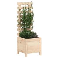 VidaXL Plantenbak met rek 39x39,5x114 cm massief grenenhout - thumbnail