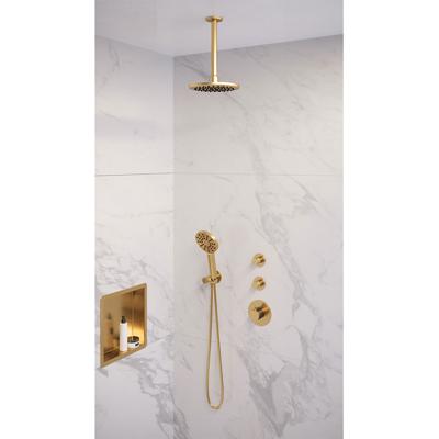 Regendoucheset Inbouw Brauer Gold Edition Thermostatisch 20 cm met Plafondarm en Handdouche 3-Standen Losse Stopkranen Geborsteld Goud Brauer Regendoucheset Inbouw Brauer Gold Edition Thermostatisch 20 cm met Plafondarm en Handdouche 3-Standen Losse Stopkranen Geborsteld Goud Brauer