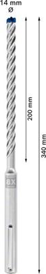 Bosch Accessories EXPERT SDS max-8X 2608900207 Wolfraamcarbide Hamerboor 1 stuks 14.00 mm Gezamenlijke lengte 340 mm SDS-Max 1 stuk(s)