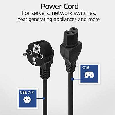 ACT CEE 7/7 naar C15 1,5m kabel zwart - thumbnail