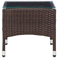 Salontafel 60x40x36 cm poly rattan bruin - thumbnail