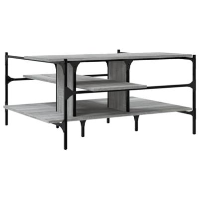 Salontafel 100x100x48,5 cm bewerkt hout grijs sonoma