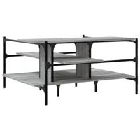 Salontafel 100x100x48,5 cm bewerkt hout grijs sonoma - thumbnail