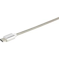 Renkforce USB-kabel USB 2.0 USB-A stekker, USB-C stekker 0.50 m Zilver Kabelmantel van RVS RF-4888674 - thumbnail