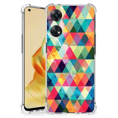 OPPO Reno8 T 4G Doorzichtige Silicone Hoesje Geruit OPPO Reno8 T 4G Doorzichtige Silicone Hoesje Geruit