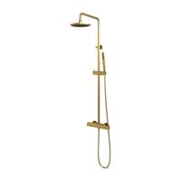 Regendoucheset Opbouw Brauer Gold Edition 20 cm Thermostatisch met Staaf Handdouche Geborsteld Goud Brauer - thumbnail