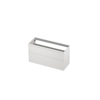 INK - Onderkast 2 Laden Greeploos Gelakt 45gr A-symmetrisch - 1200x450x650 Mm - Mat Wit