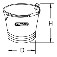 KS Tools 9635506 Draadloze emmer van aluminium 12 L Emmer - thumbnail