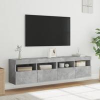 Tv-wandmeubels met LED 2 st 80x30x40 cm betongrijs - thumbnail