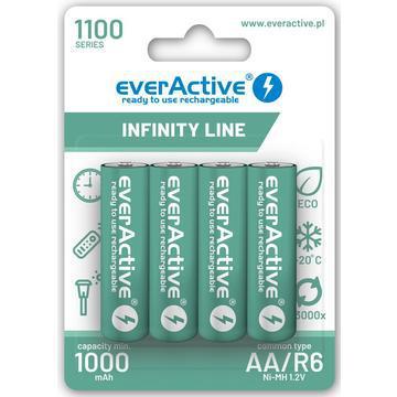 Oplaadbare batterijen everActive Ni-MH R6 AA 1100 mAh Infinity Line - 4 stuks