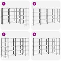 Opbergrekken 5-laags 4 st staal & bewerkt hout antracietkleurig - thumbnail