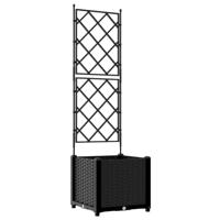 VidaXL Tuin bloempot zwart 40 x 40 x 143 cm staal - thumbnail