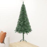 VidaXL Kunstkerstboom hoek 210 cm pvc groen - thumbnail