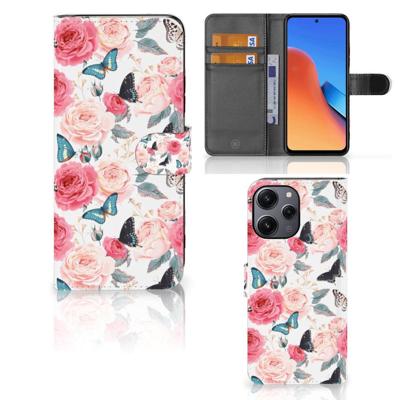 Xiaomi Redmi 12 Hoesje Butterfly Roses Xiaomi Redmi 12 Hoesje Butterfly Roses