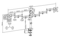 Digitus DA-90362 Monitor-tafelbeugel 3-voudig 38,1 cm (15) - 68,6 cm (27) Zwart Draaibaar, In hoogte verstelbaar, Kantelbaar, Zwenkbaar, Roteerbaar - thumbnail