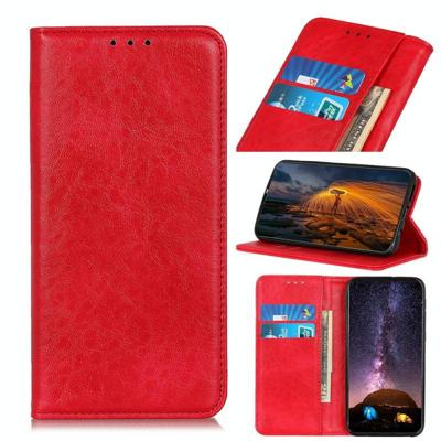 Voor HTC Desire 21 Pro 5G magnetische gekke paard textuur horizontale flip lederen geval met houder & kaart slots & portemonnee (rood)