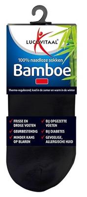 Lucovitaal Bamboe Enkelsokken Zwart 39-42