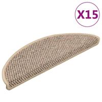 Trapmatten zelfklevend 15 st sisal-look 56x17x3 cm donkerbeige - thumbnail