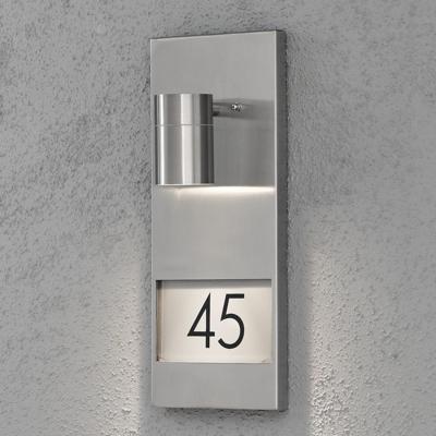 Modena wandverlichting huisnummer met verlichting RVS 7655-000 fitting GU10 Konstsmide