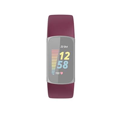 Hama Fitbit horlogeband 22 mm (verstelbare reserveband voor smartwatch Fitbit Charge 5, Fitbit armband om te vervangen, wisselarmband van TPU, roestvrijstalen gesp) rood