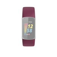 Hama Fitbit horlogeband 22 mm (verstelbare reserveband voor smartwatch Fitbit Charge 5, Fitbit armband om te vervangen, wisselarmband van TPU, roestvrijstalen gesp) rood - thumbnail