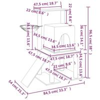 Kattenmeubel met sisal krabpalen 96,5 cm donkergrijs - thumbnail