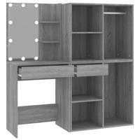 Kaptafel met kastjes LED bewerkt hout grijs sonoma eiken - thumbnail