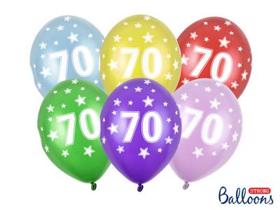 Verjaardag ballonnen 70 jaar Metallic Mix