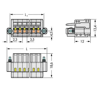WAGO 734-108/107-000 Female behuizing (kabel) 734 Totaal aantal polen: 8 Rastermaat: 3.50 mm Inhoud: 50 stuk(s)