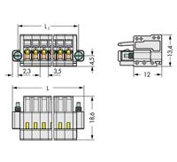 WAGO 734-108/107-000 Female behuizing (kabel) 734 Totaal aantal polen: 8 Rastermaat: 3.50 mm Inhoud: 50 stuk(s) - thumbnail