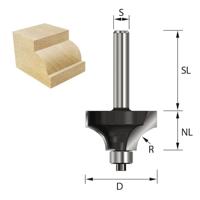 ENT Kwartrondfrees HM R2 met lager, Kolf 8mm - 7909800 - thumbnail
