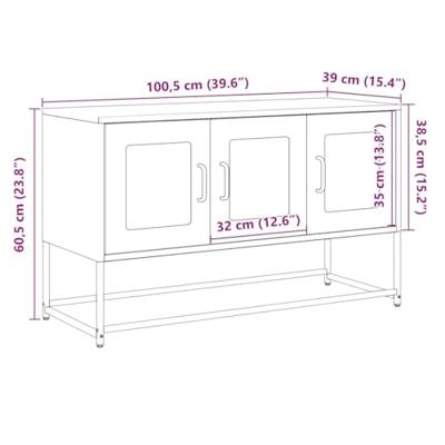 Tv-meubel 100,5x39x60,5 cm koudgewalst staal roze