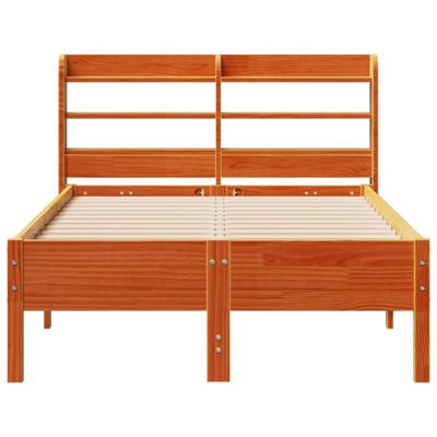 Bedframe zonder matras massief grenenhout wasbruin 75x190 cm