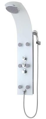 Douchepaneel Schütte Lanzarote Thermostatische Douchekraan en Zes Massagesproeiers Glas Wit Schütte Douchepaneel Schütte Lanzarote Thermostatische Douchekraan en Zes Massagesproeiers Glas Wit Schütte