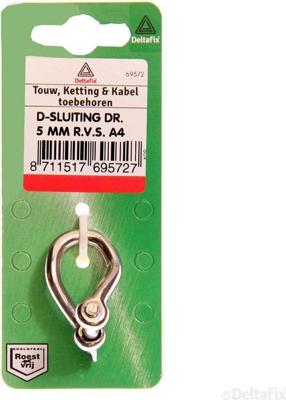 D-sluiting gedraaid 5mm rvs Deltafix - Deltafix