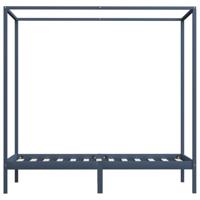 Hemelbedframe massief grenenhout grijs 100x200 cm - thumbnail