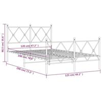 Bedframe met hoofd- en voeteneinde metaal wit 120 x 190 cm - thumbnail