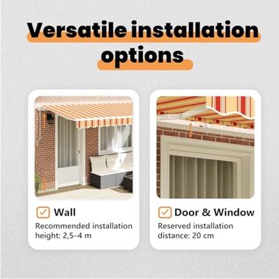 VidaXL Inklapbaar zonnescherm geel 400 x 200 cm stof