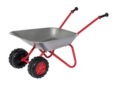 Rolly Toys Kruiwagen metaal dubbelwiel grijs/rood - thumbnail